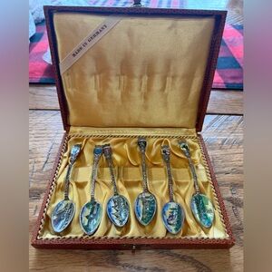 Vintage German Souvenir Spoons Set